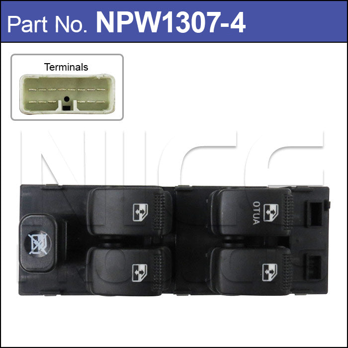 Power Window Switch NPW1307-4 - Nice Products | Universal Auto Spares
