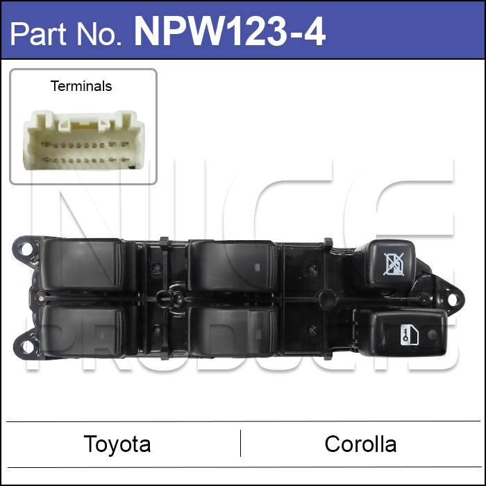Power Window Switch NPW123-4 - Nice Products | Universal Auto Spares