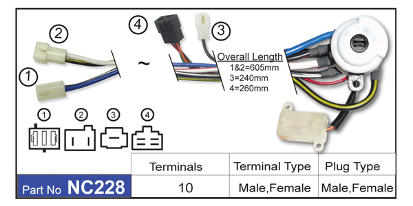 Ignition Switch NC228 - Nice Products | Universal Auto Spares
