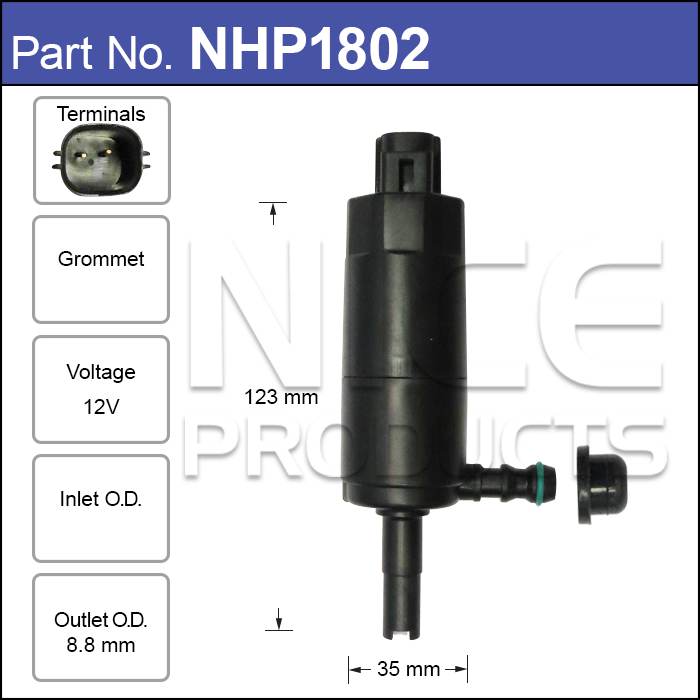 Headlight Washer Pump NHP1802 - Nice Products | Universal Auto Spares