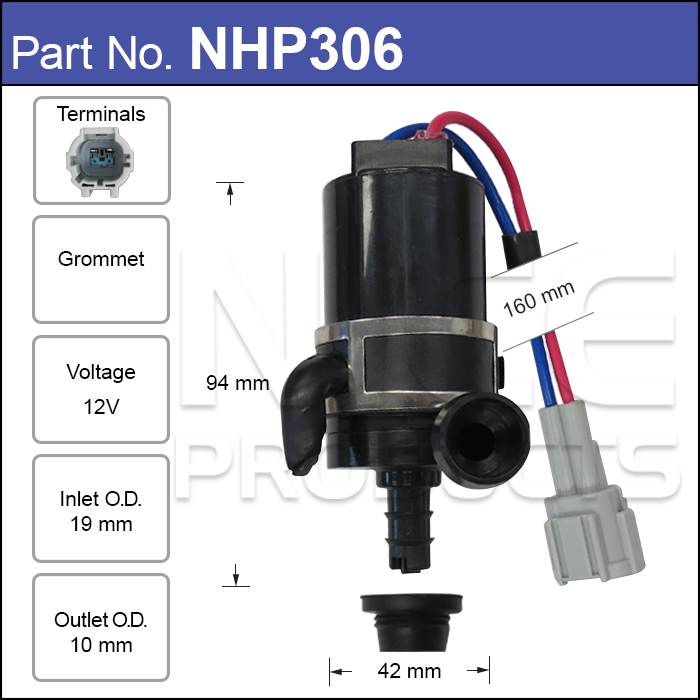 Headlight Pump NHP306 - Nice Products | Universal Auto Spares