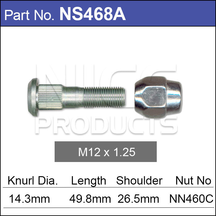 Wheel Stud & Nut NS468A - Nice Products | Universal Auto Spares