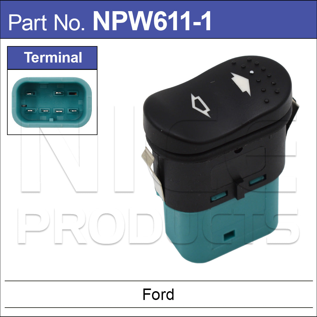 Power Window Switch Single Button NPW611-1 - Nice Products | Universal Auto Spares