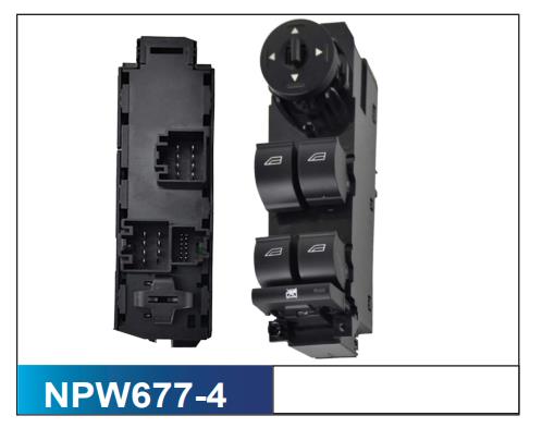 Power Window Switch (NO ETA) NPW677-4 - Nice Products | Universal Auto Spares