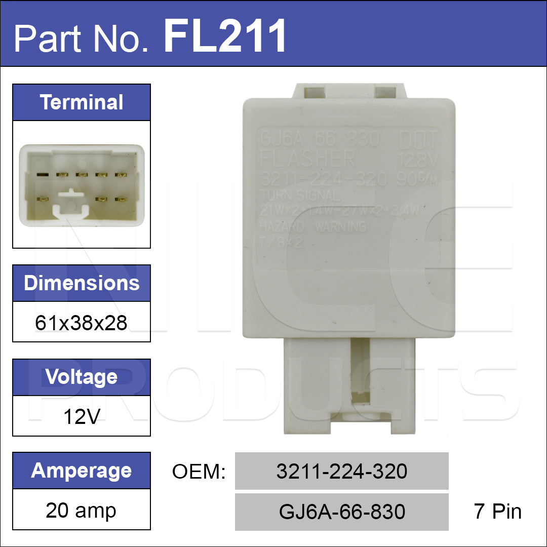 Flasher 7 Pin FL211 - Nice Products | Universal Auto Spares