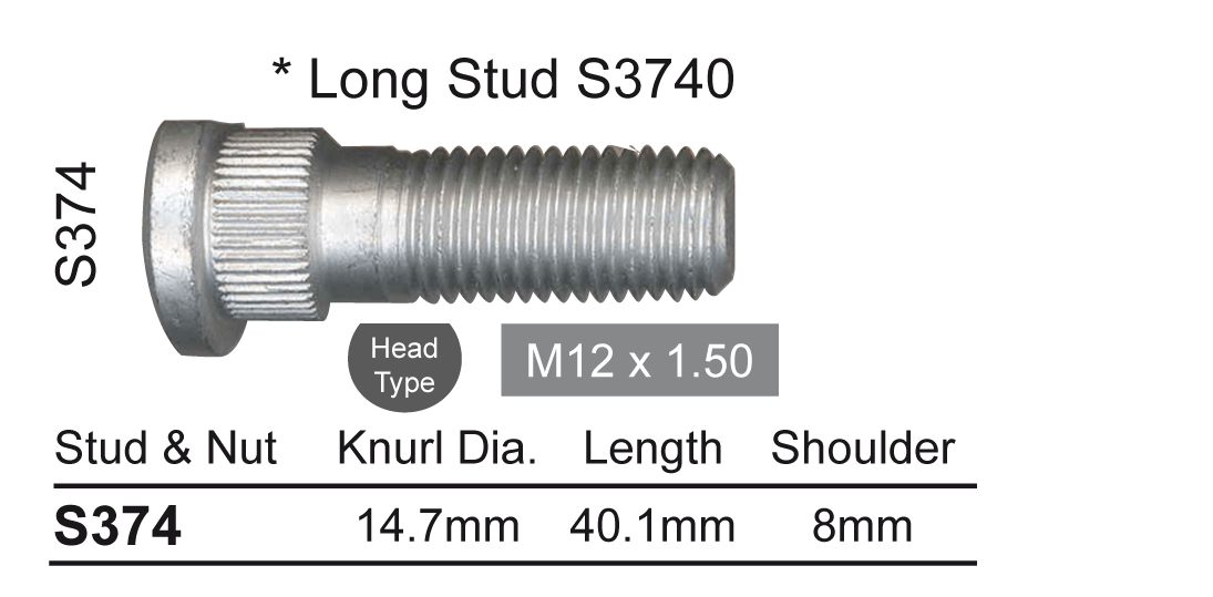 Wheel Stud S374 - Nice Products | Universal Auto Spares