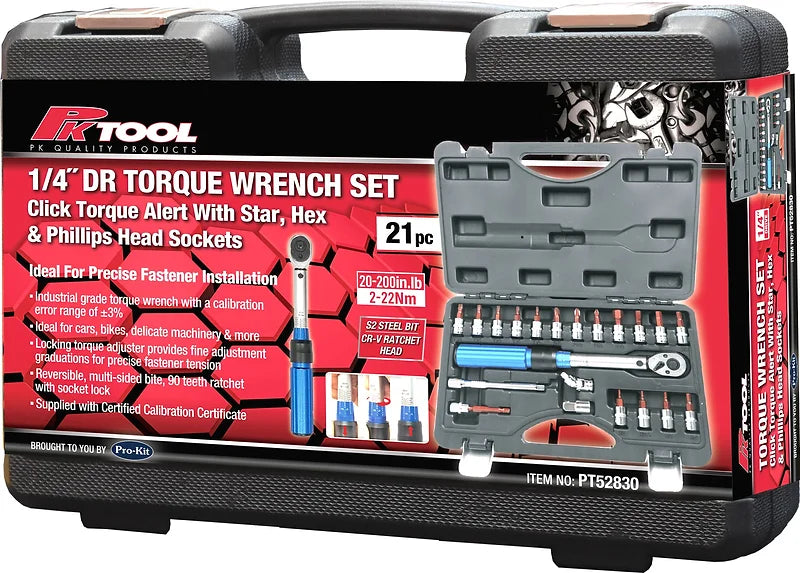 21pc 1/4” Dr Torque Wrench Set - PKTools