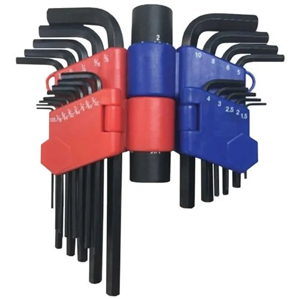 22 Pieces Metric & SAE Hex Key Set With Handle, Extra Leverage - PKTool