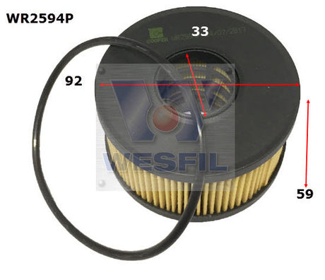 Oil Filter R2594P Fits Ford WR2594P - Wesfil