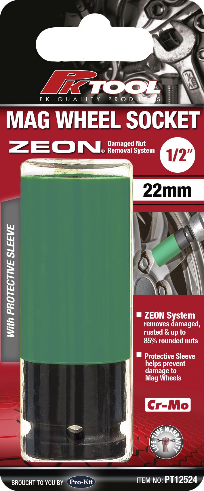 22mm 1/2” DR Mag Wheel Deep Impact Individual Socket - PKTool