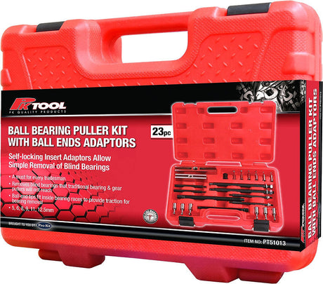 23 Piece Ball Bearing Puller Kit With Ball Ends Adapters - PKTool