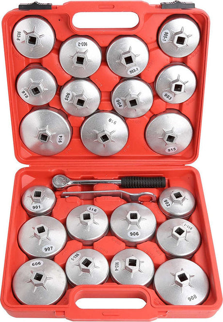 23 Pieces 1/2˝ DR Aluminium Cup Style Oil Filter Removal Kit - PKTool