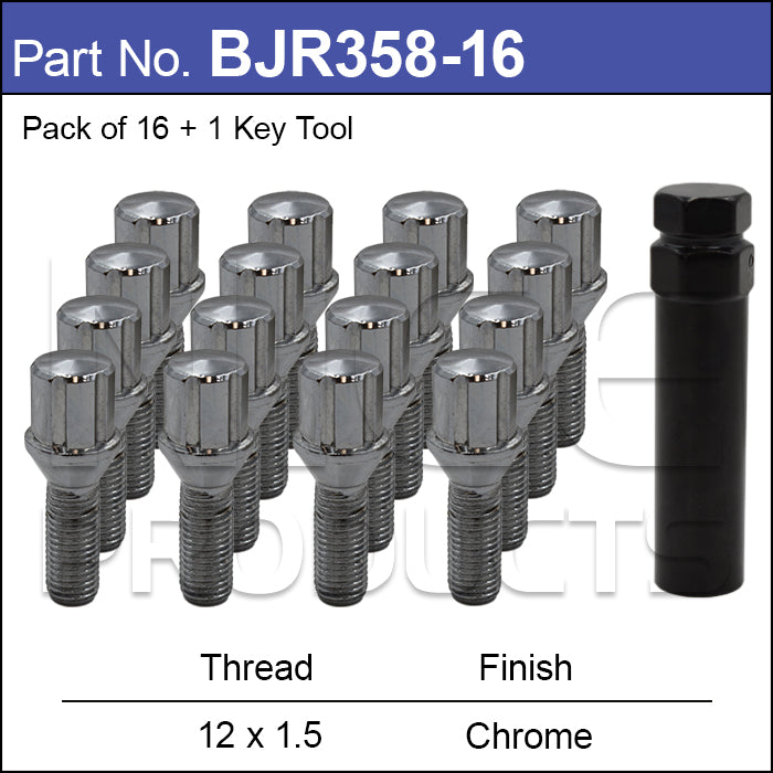 Wheel Bolts pk16 + Tool BJR358-16 - Nice Products | Universal Auto Spares