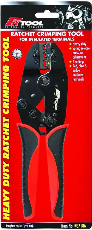230mm (9”) Heavy Duty Ratchet Insulated Terminal Crimping Tool - PKTool