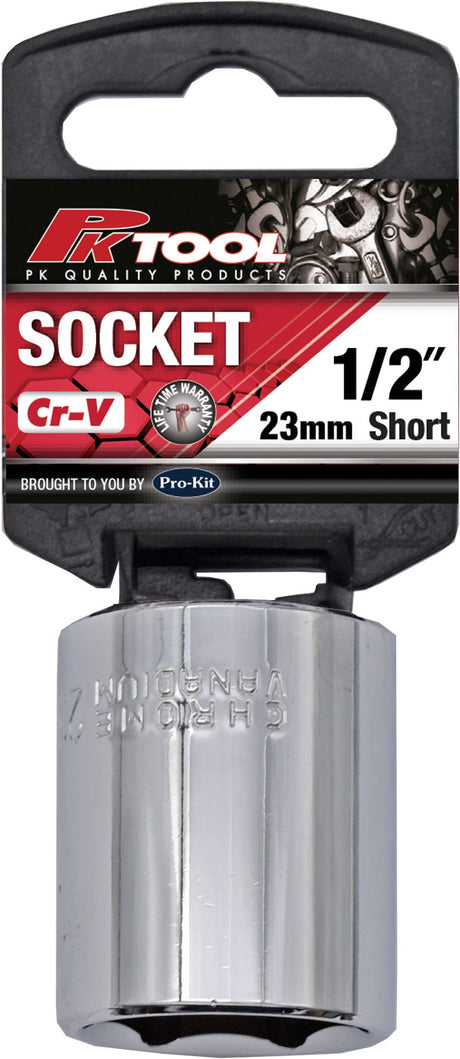 23mm 6PT 1/2” Dr Metric Regular Cr-V Socket - PKTool