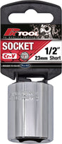23mm 6PT 1/2” Dr Metric Regular Cr-V Socket - PKTool