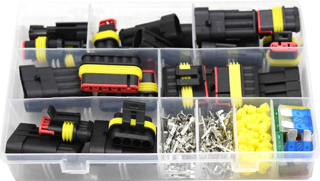 240 Piece Waterproof Wire Connector & Fuse Assortment - PKTool | Universal Auto Spares