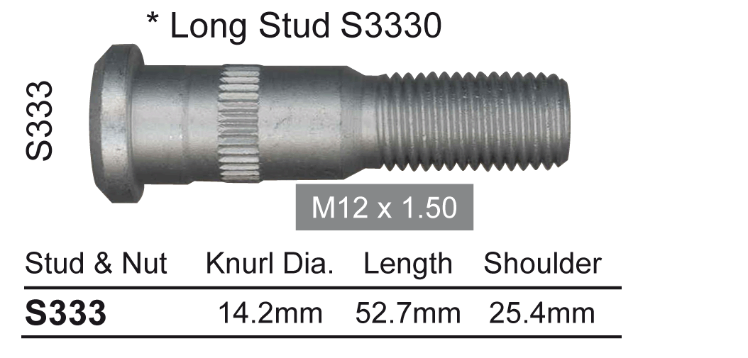 Wheel Stud S333 - Nice Products | Universal Auto Spares