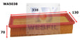 Air Filter A1711 Fits Volkswagen WA5038 - Wesfil