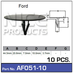 Fasteners Pkt 10 AF051-10 - Nice Products | Universal Auto Spares