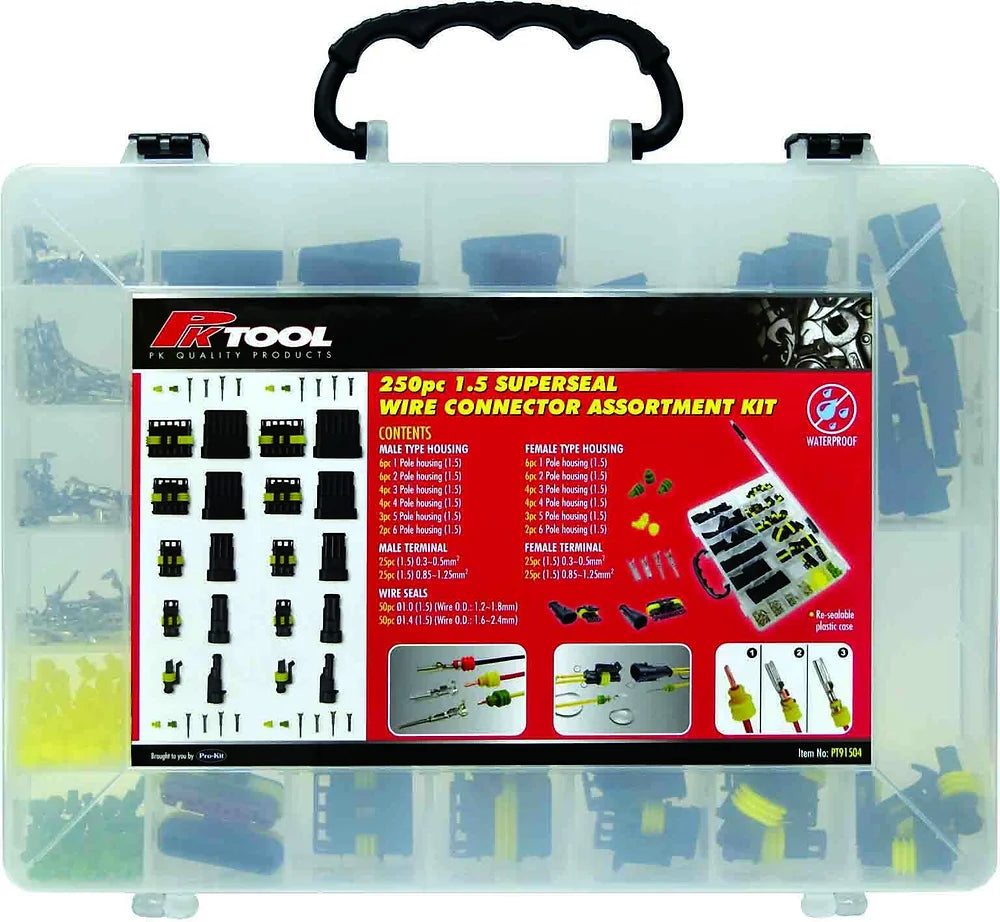 250 Piece 1.5 Superseal Wire Connector Kit - PKTool
