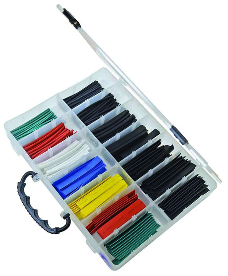 250 Piece Multi-Coloured Heat Shrink Tube Assortment Kit - PKTool | Universal Auto Spares