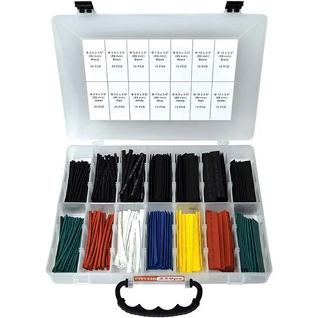 250 Piece Multi-Coloured Heat Shrink Tube Assortment Kit - PKTool