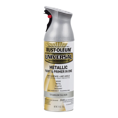 Universal Metallic Paint & Primer Titanium Silver 312g - Rust-Oleum | Universal Auto Spares