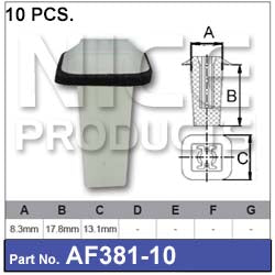 FASTENERS Pkt 10 AF381-10 - Nice Products | Universal Auto Spares