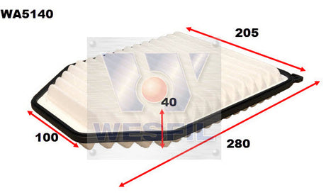 Air Filter A1590 Fits Jeep WA5140 - Wesfil