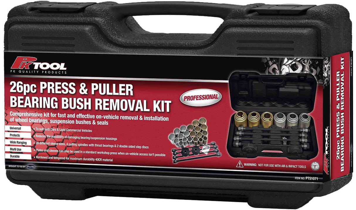 26 Piece Press & Puller Bearing Bush Removal Kit - PKTool