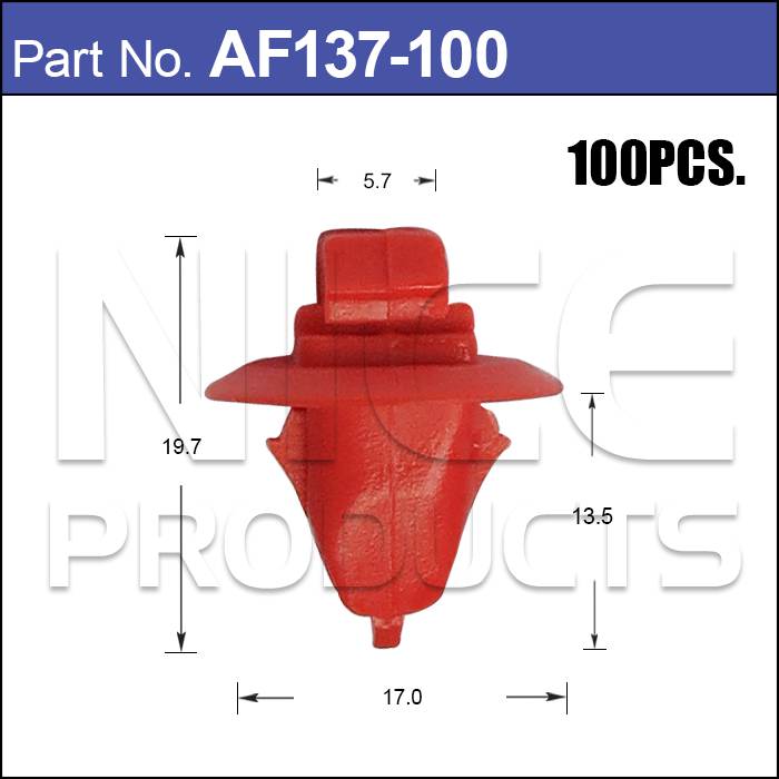 Trim Fasterners 100pk AF137-100 - Nice Products | Universal Auto Spares
