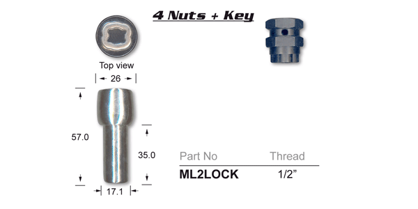 Lock Nuts (set of 4) ML2LOCK - Nice Products | Universal Auto Spares