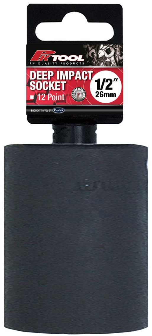 26mm 12PT Metric 1/2” Dr Deep Sockets - PKTool