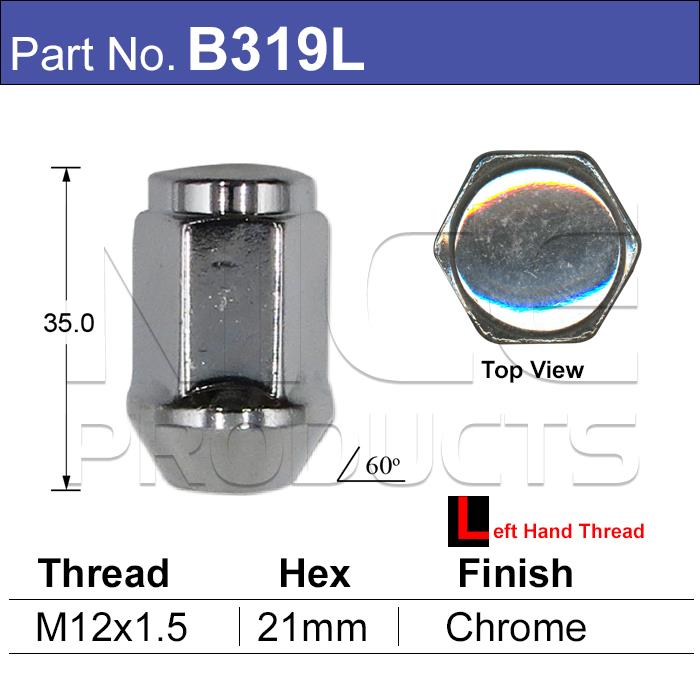 Chrome Nut pk50 B319L-50 - Nice Products | Universal Auto Spares