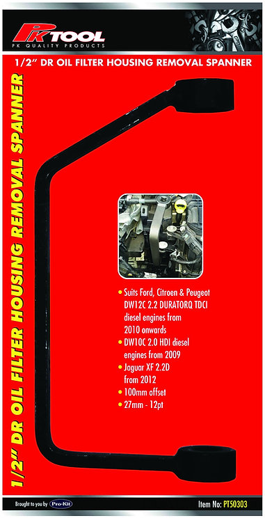 27mm 12PT 1/2" DR Diesel Engine Oil Filter Housing Removal Spanner - PKTool