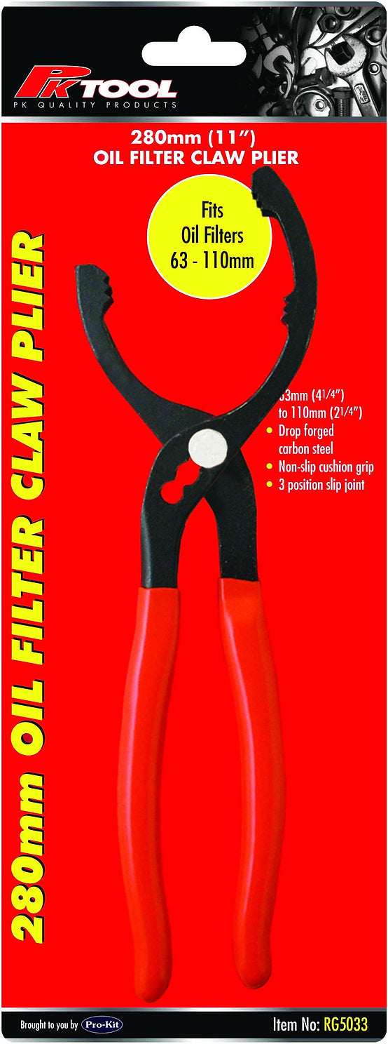 280mm (11") & 400mm (16") Oil Filter Claw Plier - PKTool | Universal Auto Spares