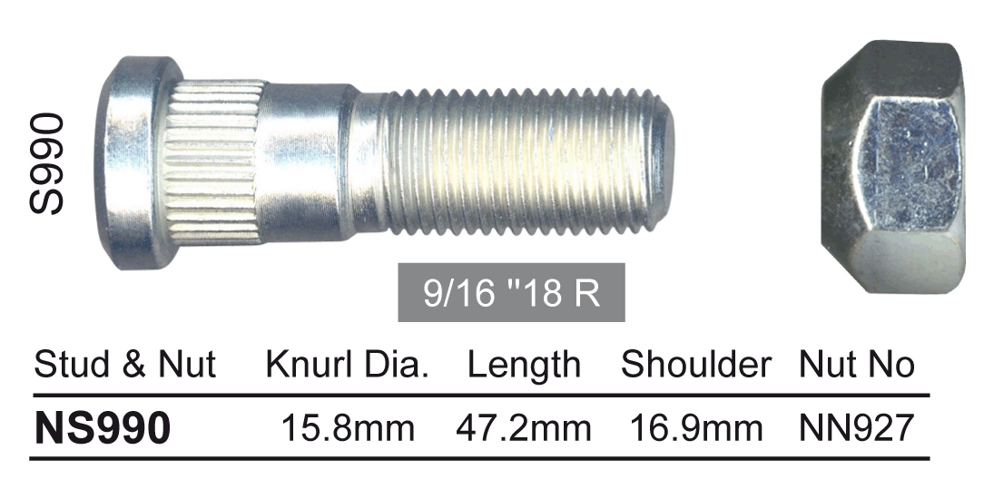 Stud & Nut NS990 - Nice Products | Universal Auto Spares
