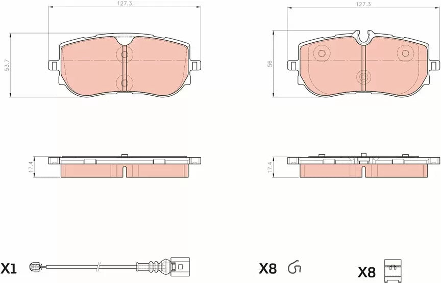 Brake Pad Set, Disc Brake GDB8342DT - TRW