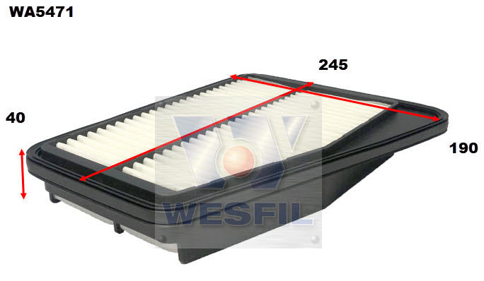 Air Filter A1995 Fits Kia WA5471 - Wesfil