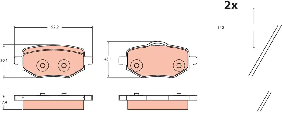 Brake Pad Set, Disc Brake GDB2480 - TRW