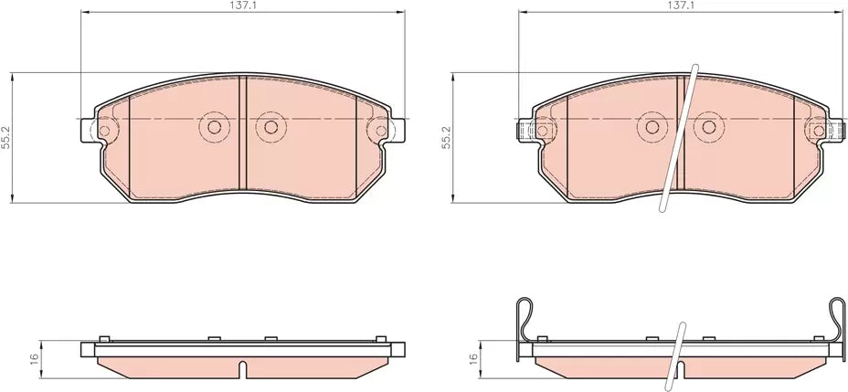 Brake Pad Set, Disc Brake GDB837 - TRW