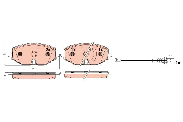 Brake Pad Set, Disc Brake GDB2398 - TRW