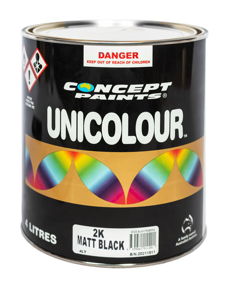 2K Matt Black 4L - Concept Paints | Universal Auto Spares