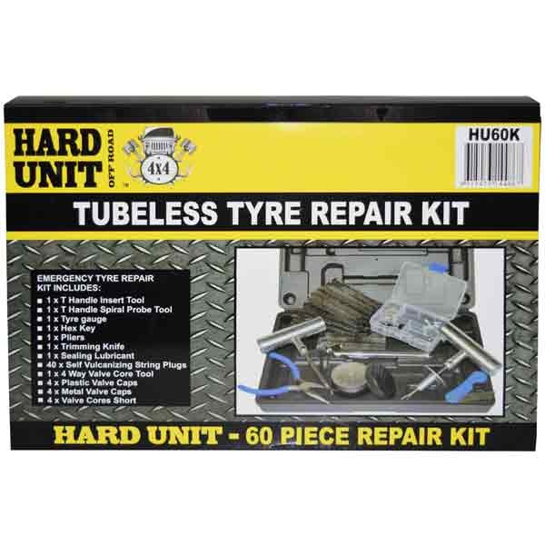 60 Piece Tubeless Tyre Repair Kit - HARD UNIT