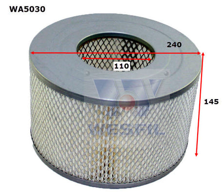 Air Filter HDA6050 Fits Toyota WA5030 - Wesfil