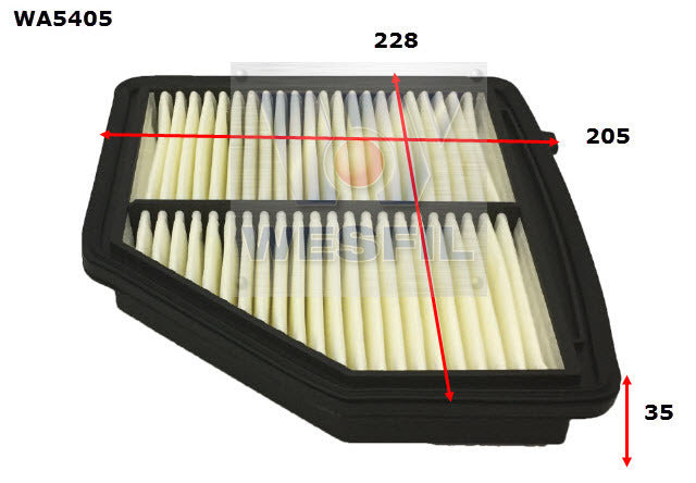 Air Filter A1879 Fits Honda WA5405 - Wesfil