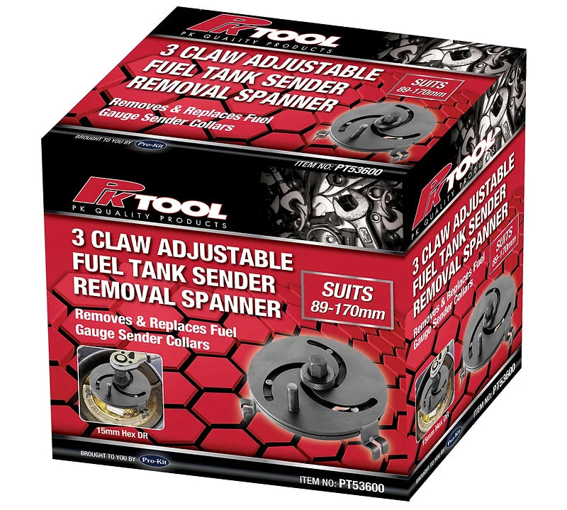 3 Claw Adjustable Fuel Tank Sender Removal Spanner 15mm Hex DR - PKTool