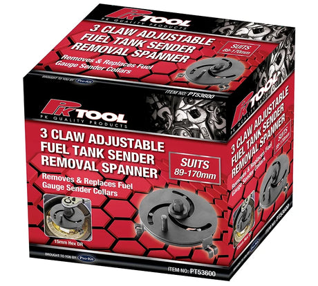 3 Claw Adjustable Fuel Tank Sender Removal Spanner 15mm Hex DR - PKTool