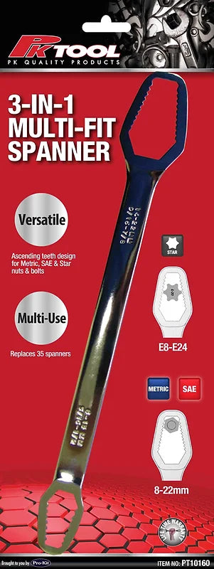 3 In 1 CR-V Multi-Fit Spanner 35 Spanners In One - PKTool